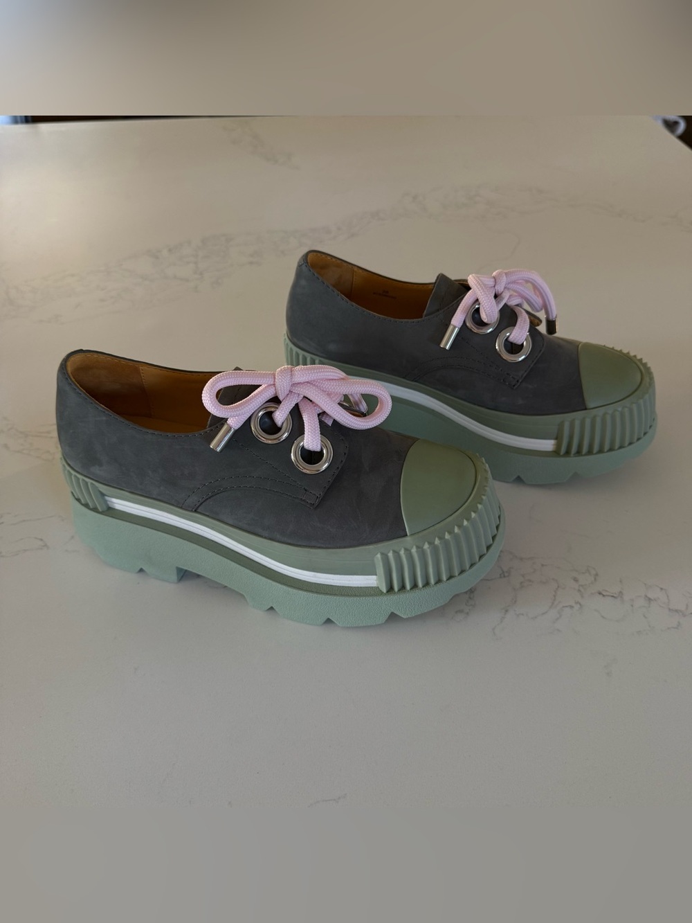 4CCCCEES platform suede and rubber sneakers